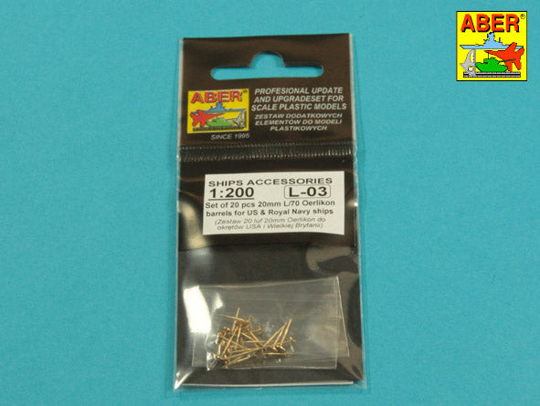 Set of 20 pcs 20 mm L/70 Oerlikon Mk.10 barrels for US Navy ships Universal set