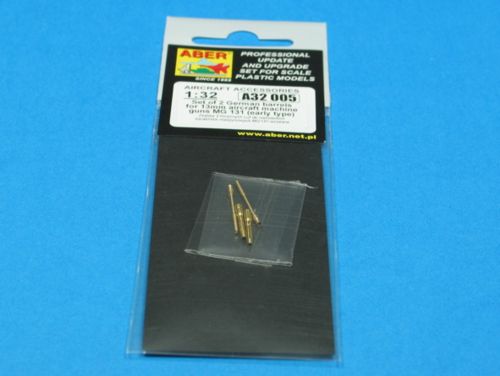 Set of 2 German barrels for 13mm aircraft machine guns MG.131 (early type) (designed to be used on Revell and Trumpeter kits)[Messerschmitt Bf-109 Focke-Wulf Fw-190 etc]