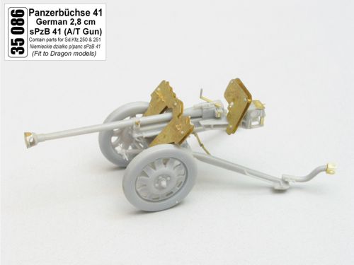 Panzerbuchse 41 German 2,8 cm sPzB 41 anti-tank gun detail set (designed to be used with Dragon kits)[2,8cm sPzB41 (A/T gun) also for Sd.Kfz.250 and 251]