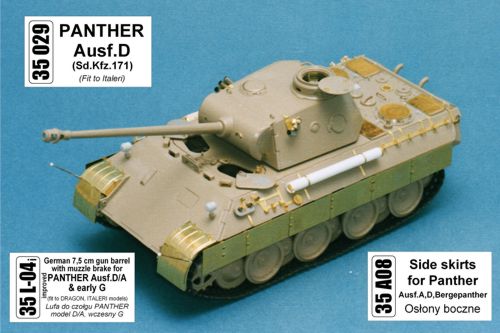 Pz.Kpfw.V Panther Ausf.A/D, Berge-Panther Pz.Kpfw.V Panther side skirts (designed to be used with Italeri kits)