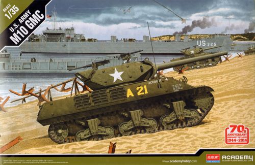 M10 GMC U.S. Army 70th Anniversary Normandy Invasion. New tooling of upper hull, 'early' turret & transmission cover. Cartograf decals & photoetch included.