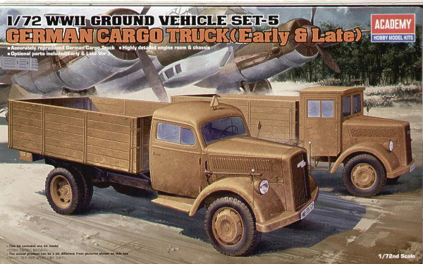 Opel Cargo Truck WWII German. Option to make and early or late version