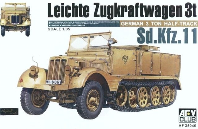 AFV Club German Army SdKfz 11 3-Ton Half-Track Vehicle PKAF35040