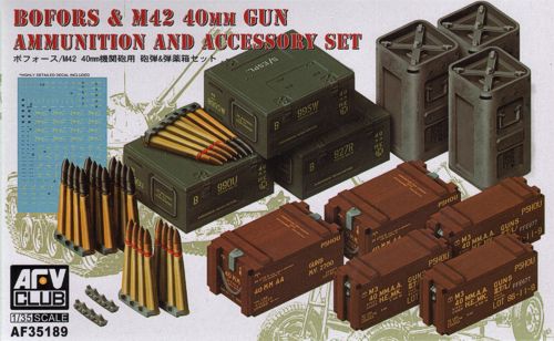 AFV Club Bofors & M42 40mm Ammo & Accessories Set PKAF35189