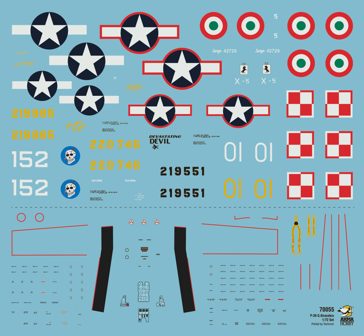 Bell P-39Q Airacobra Plastic/mask/5 x decal options by Techmod/steel balls for nose weight. New tooling in 2022