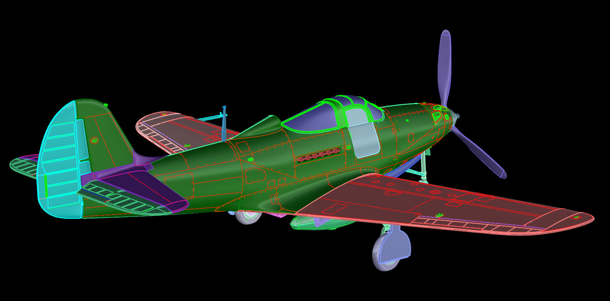 Bell P-39Q Airacobra Plastic/mask/5 x decal options by Techmod/steel balls for nose weight. New tooling in 2022