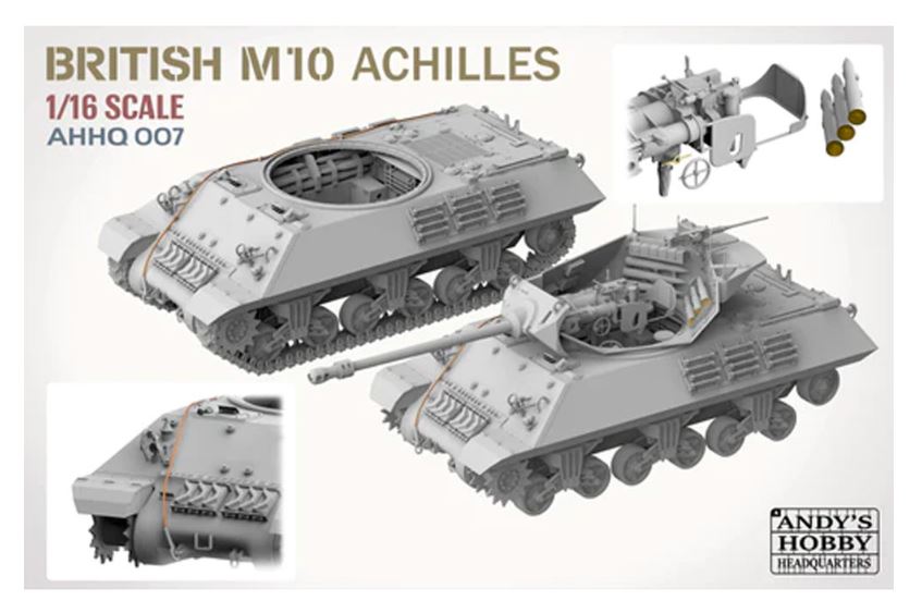 Andy’s Hobby HQ 007 1/16 British Achilles M10 IIc Tank Destroyer Model Kit Overlord WEST WALL ASSAULT ON THE RHINE
