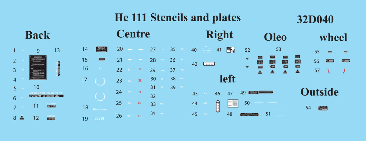 Heinkel He-111H-6 Stencils and Plates