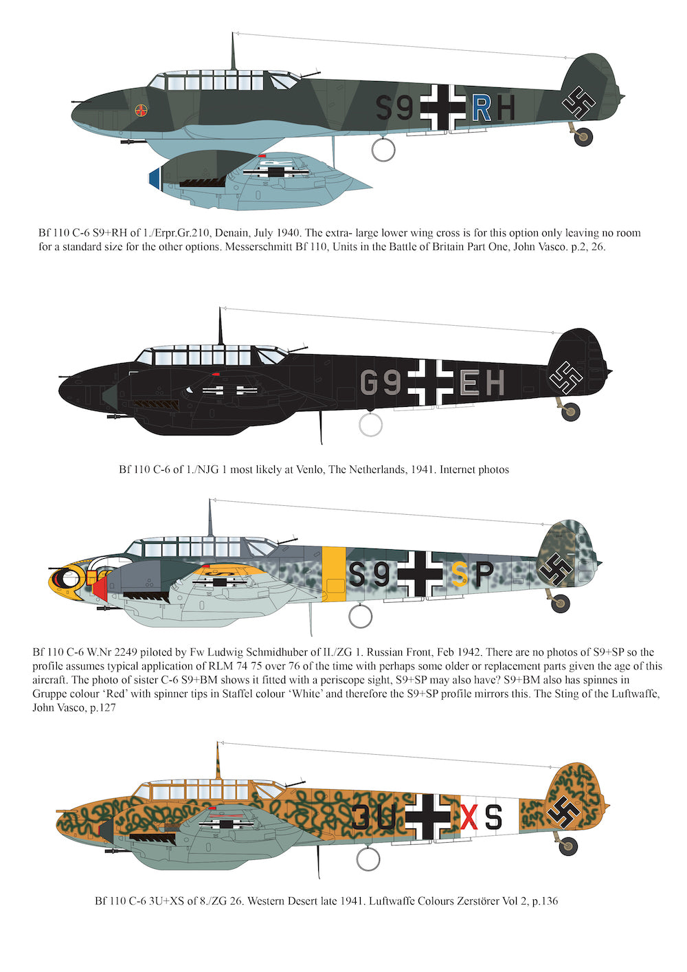 Messerschmitt Bf-110C-6 conversion (designed to be used with the Dragon or Revell Bf-110C-7 kits)