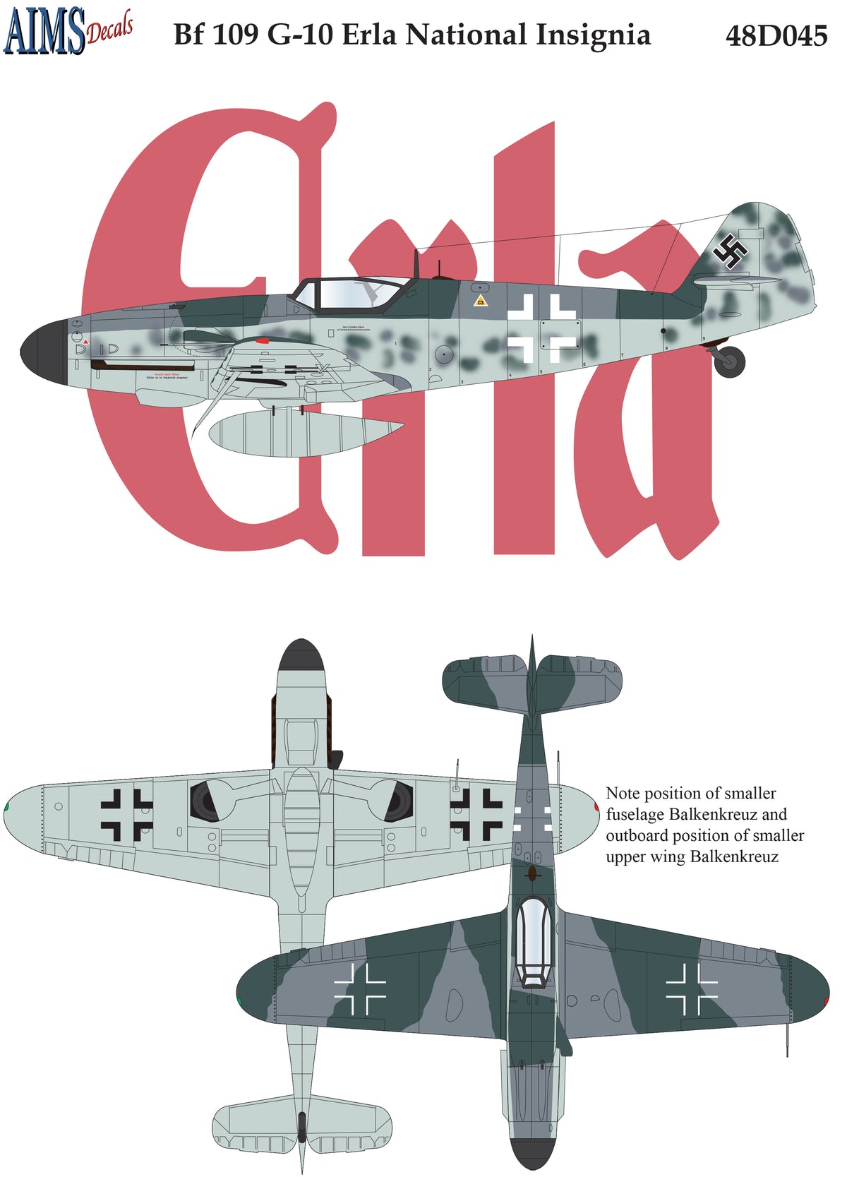 Messerschmitt Bf-109G-10 'Erla' National Insignia