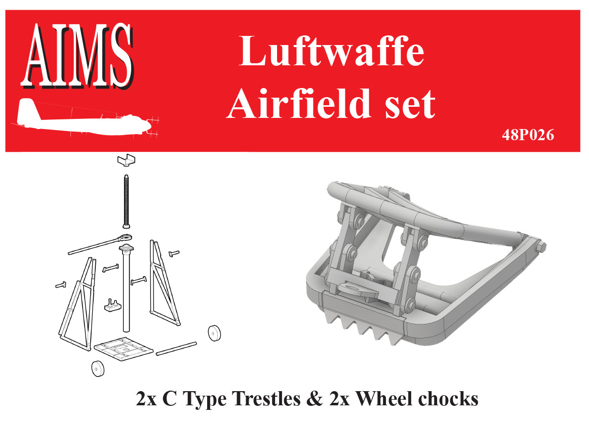 Luftwaffe airfield set - 2x Type C Trestle and 2x Wheel Chocks