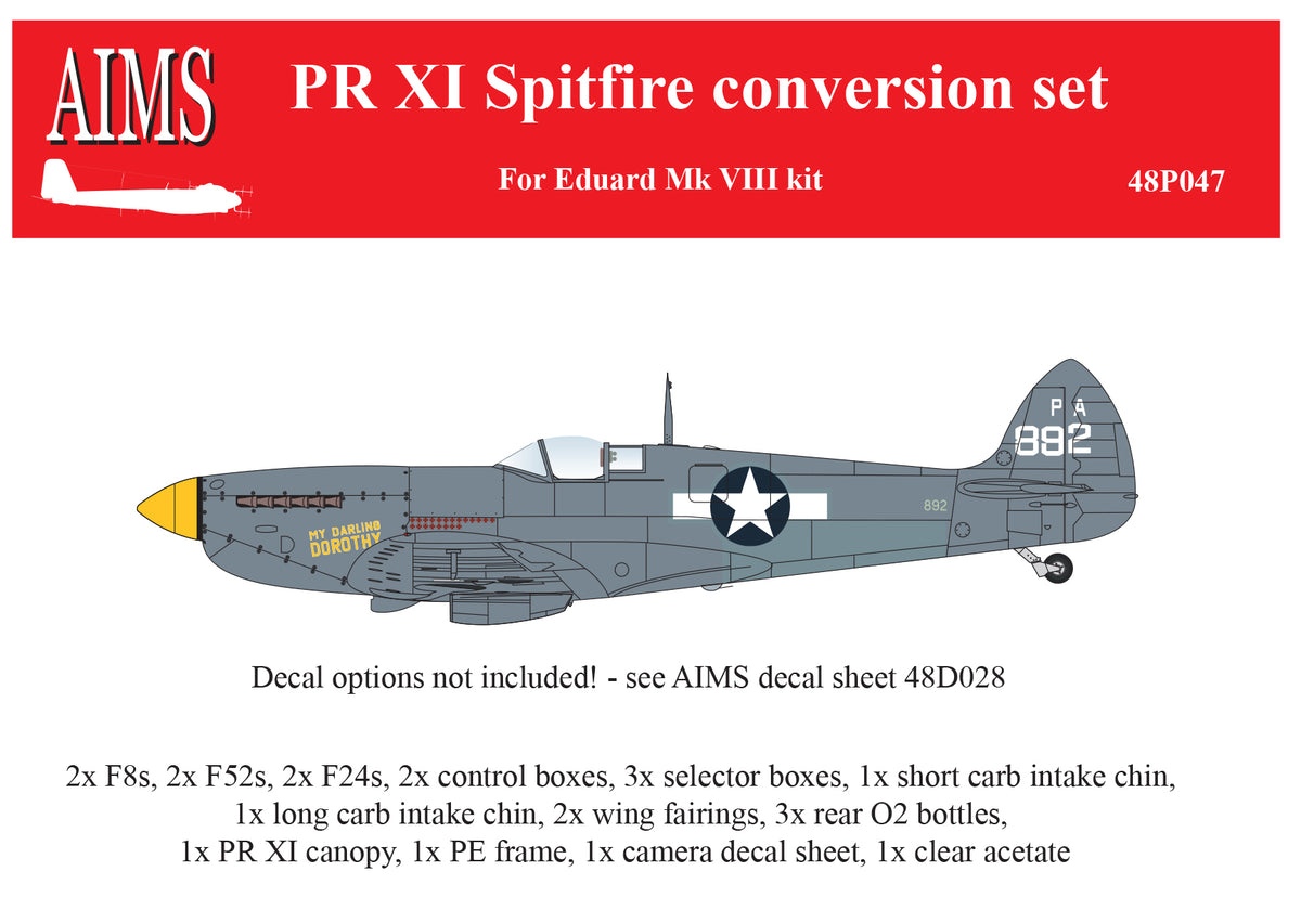 Supermarine Spitfire PR.XI for the Eduard Mk.VIII kit (designed to be used with Eduard kits)