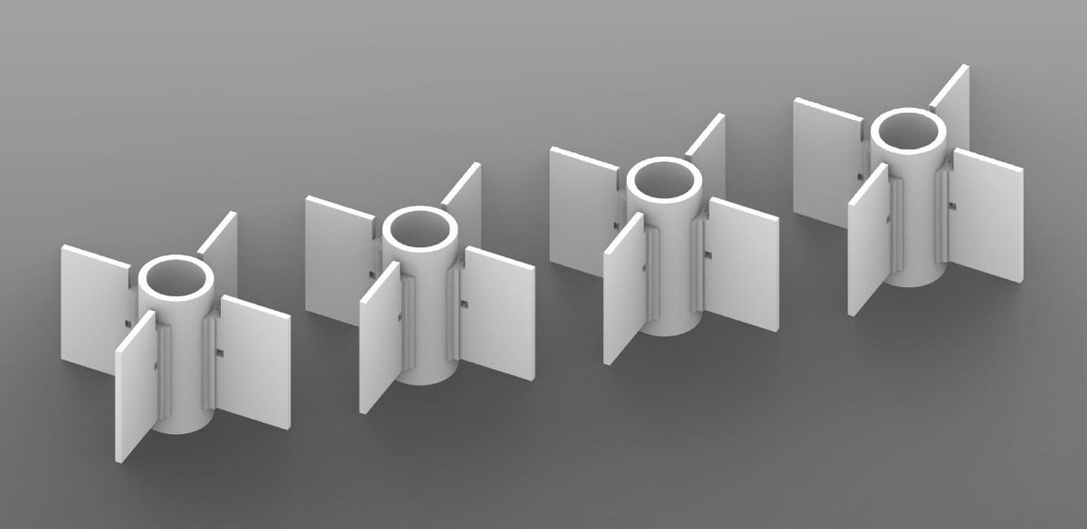 British RP-3 Post War flights for Eduard Tempest kits (normally seen with 'zero-point' pylons (designed to be used with Eduard kits) 3D-printed
