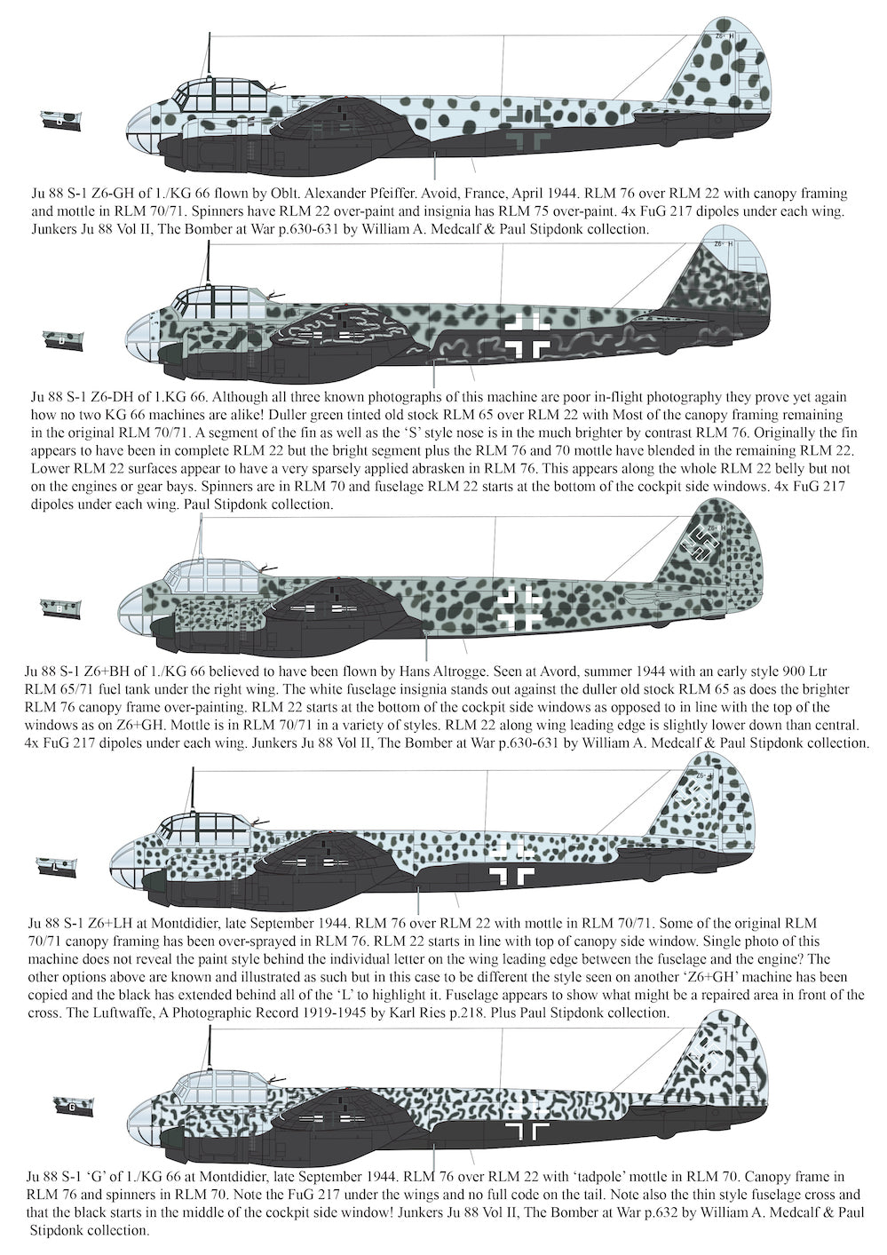 KG 6620 x options! AN 8 sided A4 booklet!6x Junkers Ju-88S-1 options2x Junkers Ju-188E-1 options1x Junkers Ju-88G-6 option11x Junkers Ju-88S-3 options