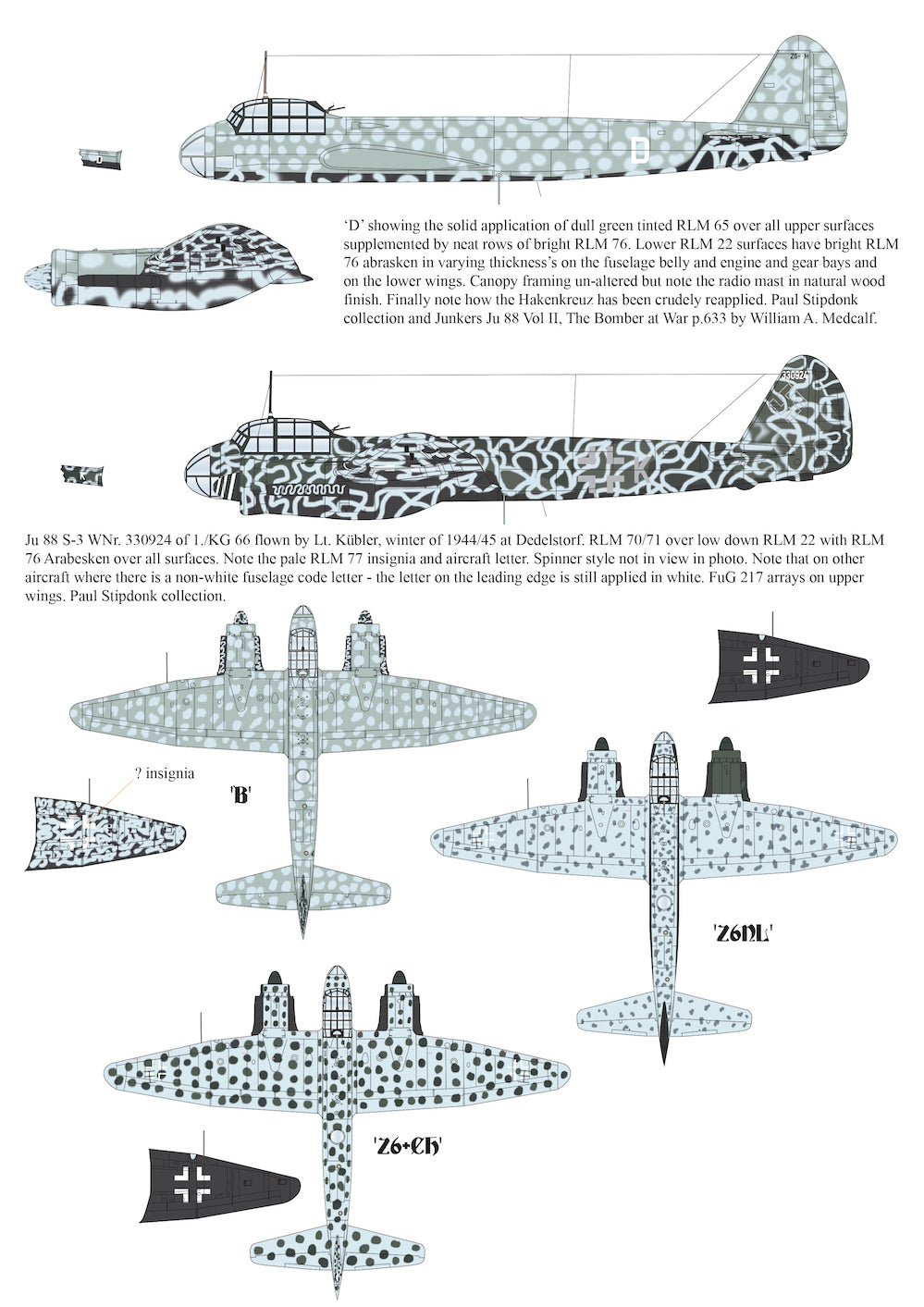 KG 6620 x options! AN 8 sided A4 booklet!6x Junkers Ju-88S-1 options2x Junkers Ju-188E-1 options1x Junkers Ju-88G-6 option11x Junkers Ju-88S-3 options