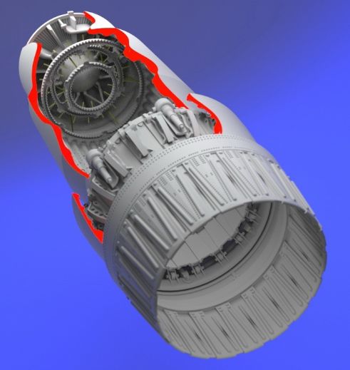 Mikoyan MiG-23MF/MiG-23ML Flogger exhaust nozzle - opened (designed to be used with Trumpeter kits)