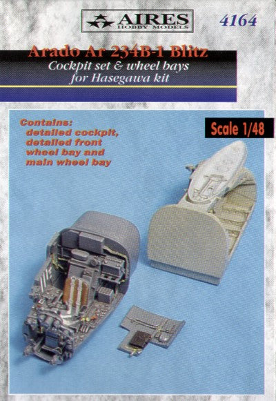 Arado Ar-234B 'Blitz' wheel bay and cockpit set (designed to be used with Hasegawa, Hobby 2000 and Revell kits)[Ar-234C-3 Ar-234B-2 Ar-234B-2/NAr-234C-3Ar-234B-2 'Blitz' Arado Ar-234B-2/N]