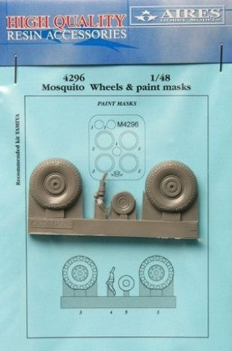 de Havilland Mosquito wheels and paint mask - type B (designed to be used with Tamiya kits)[Mk.VI / NF.II Mk.IV / PR Mk.IV]