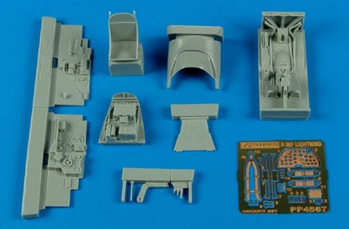 Lockheed P-38F Lightning cockpit set (designed to be used with Academy kits)