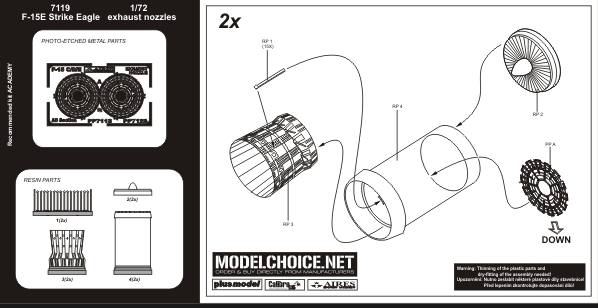 McDonnell F-15E Strike Eagle Strike Eagle exhaust nozzles (designed to be used with Academy kits)