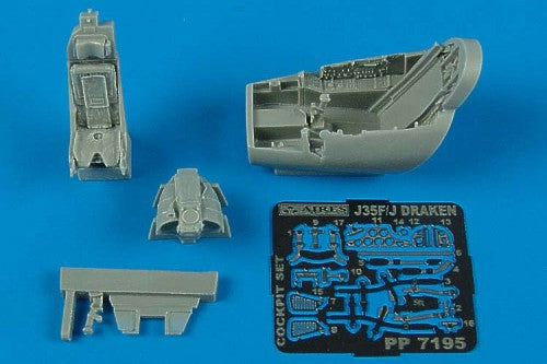 Saab J-35F/J-35J 'Draken' cockpit set (designed to be used with Hasegawa and Revell kits)[J-35J J-35O RF-35 J-35F J-35OEE JAS-39D JAS-39C]