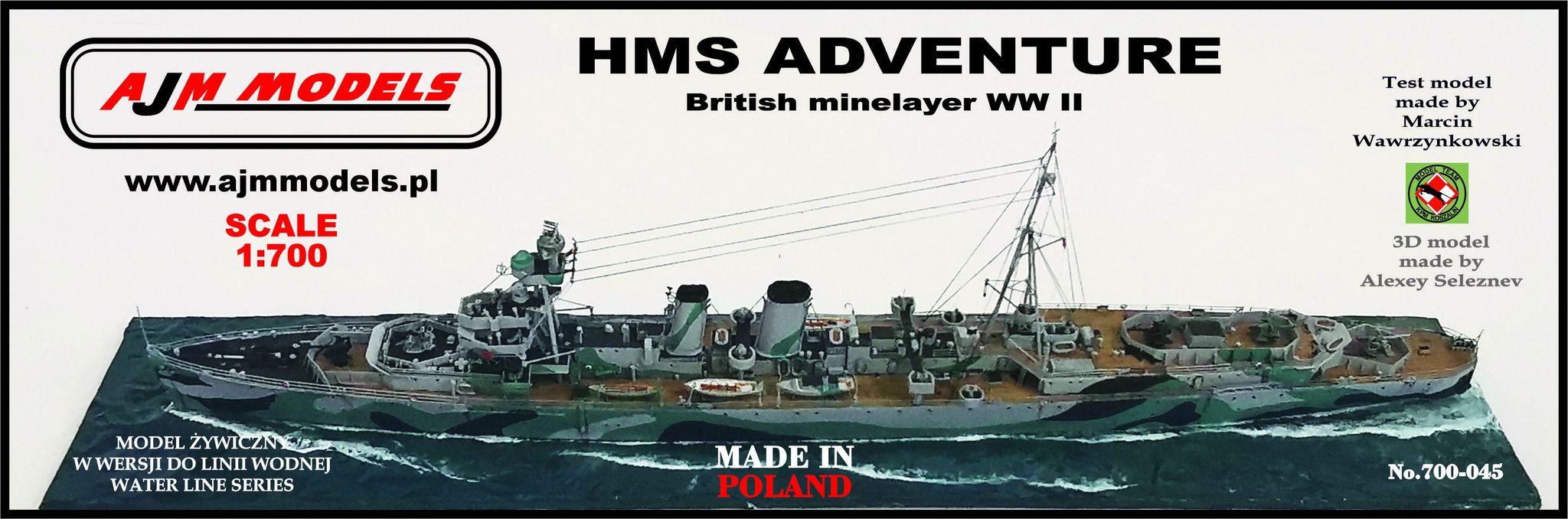 AJM Models H.M.S. Adventure minelayer - AJM700-045 - Ship & Boat Kits