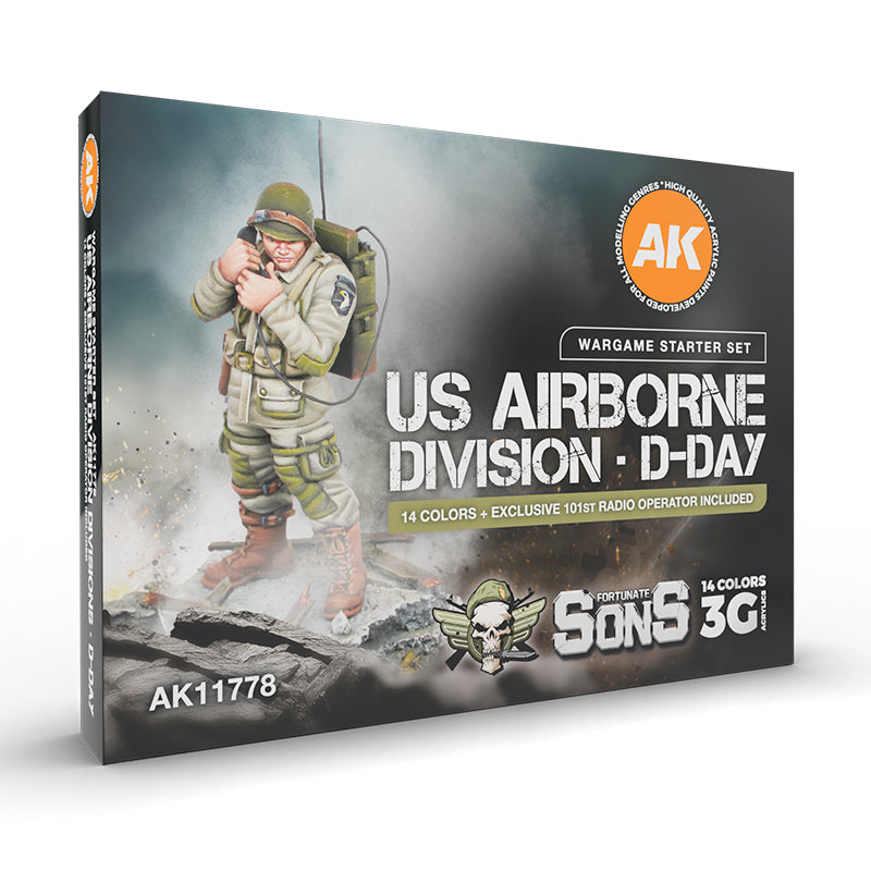 AK Interactive Us Airborne Division D-Day. Wargame Starter Set - 14 Colours AK11778