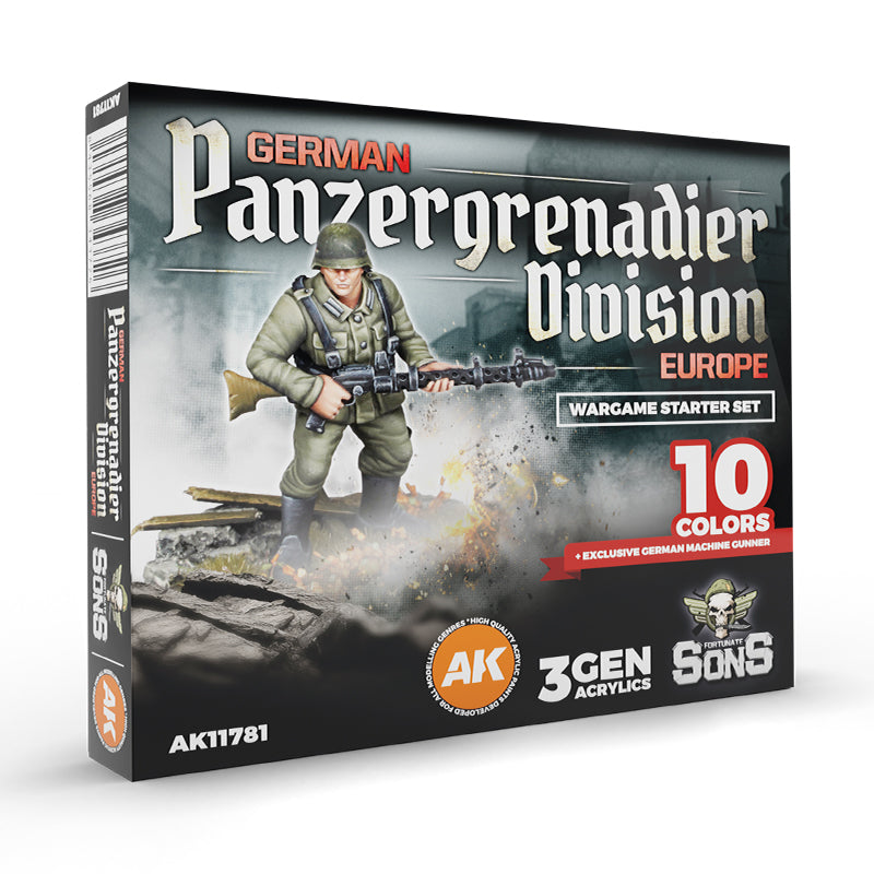 AK Interactive German Panzergrenadier Division Europe - Starter Set (10 Colours) AK11781