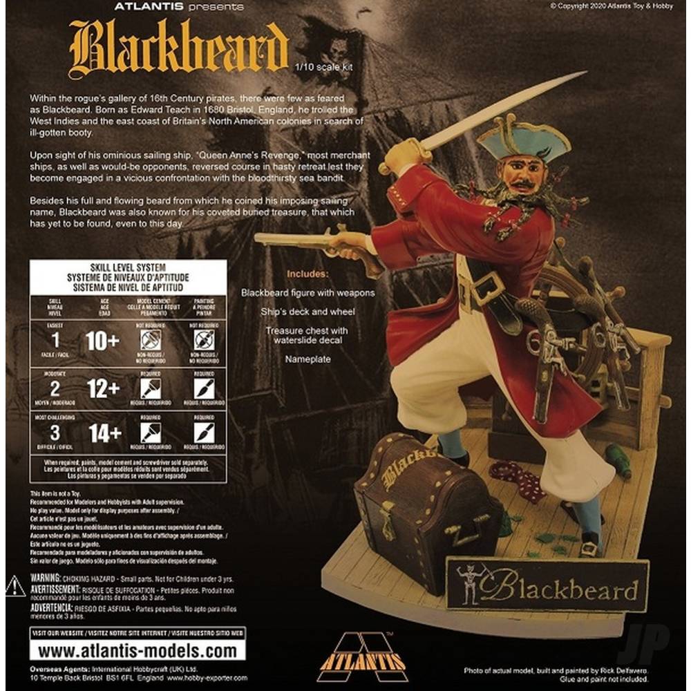 Atlantis Models 1:10 Blackbeard Figure Kit AMC3002 1