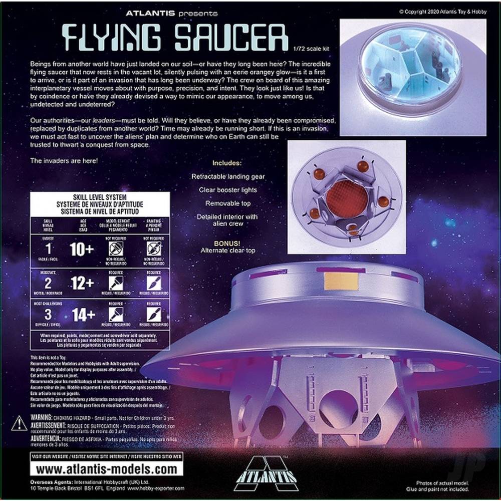 Atlantis Models 1:72 The Flying Saucer (Invaders) AMCA256 2