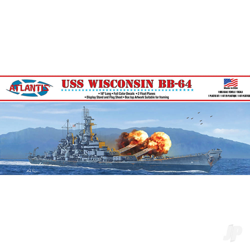 Atlantis Models 1:600 USS Wisconsin BB-64 Battleship 16 Inch AMCM3006