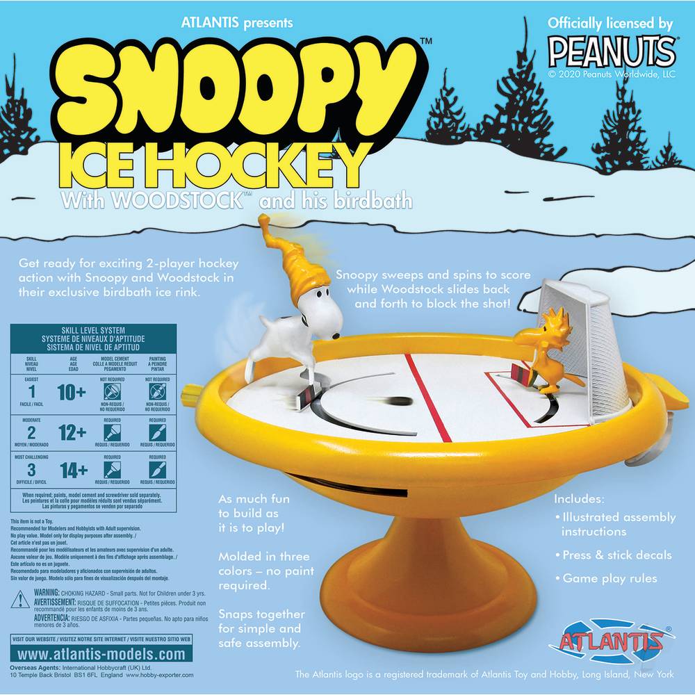 Atlantis Models Snoopy and Woodstock Ice Hockey Game Build and Play AMCM5696 1