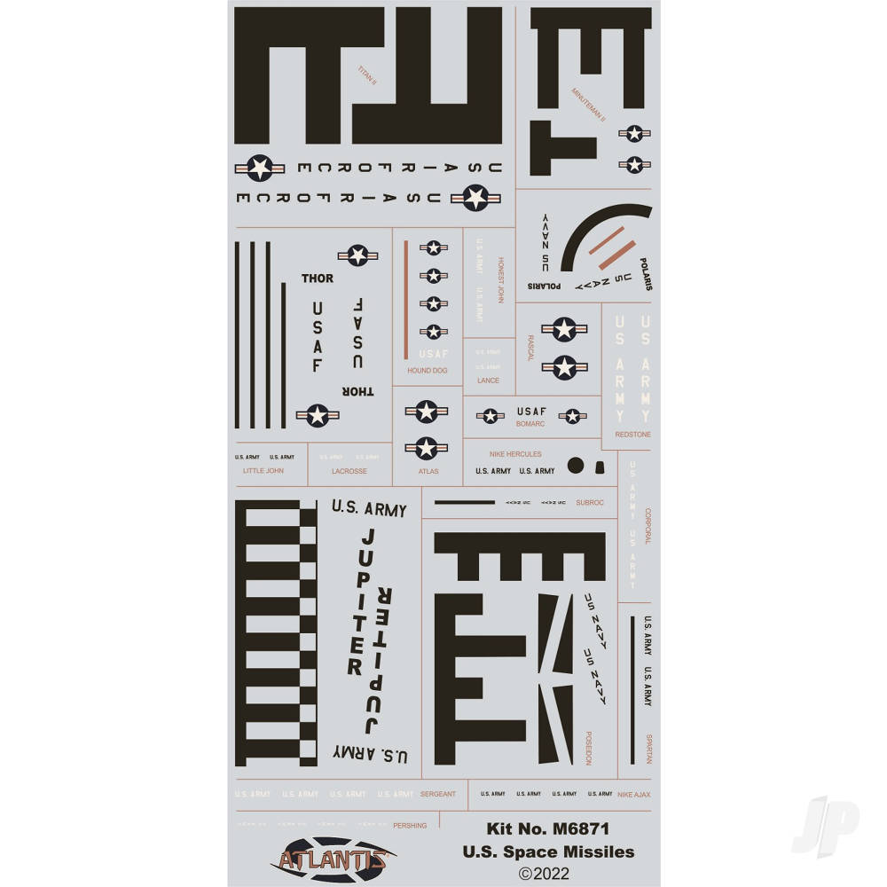 Atlantis Models U.S. Space Missiles 36 Missiles AMCM6871