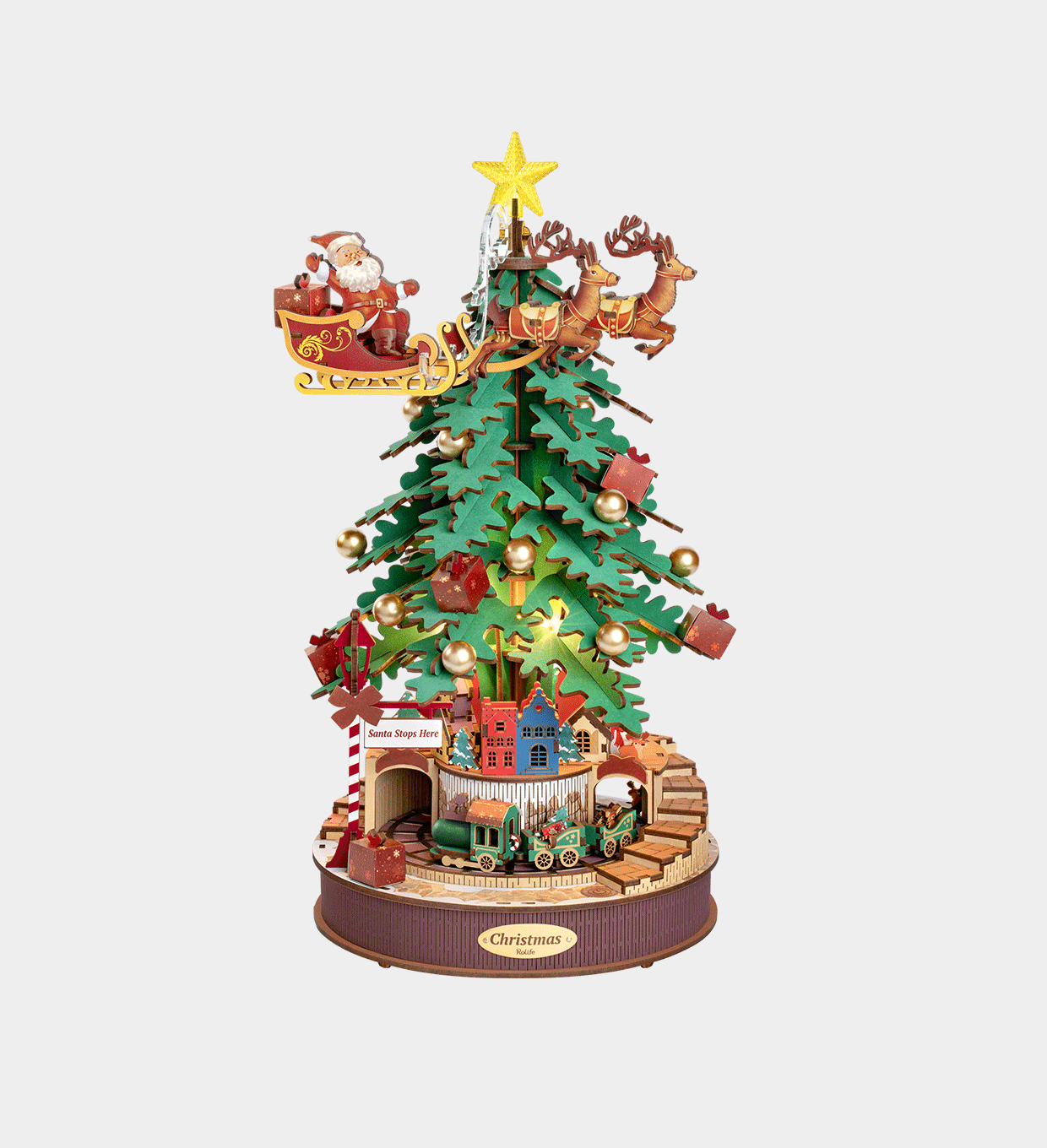 Musical Christmas tree wooden kit