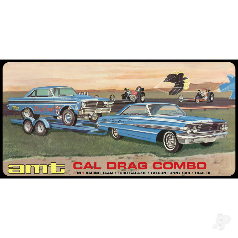 AMT Cal Drag Combo 1964 Galaxie, AWB Falcon &amp; Trailer AMT1223