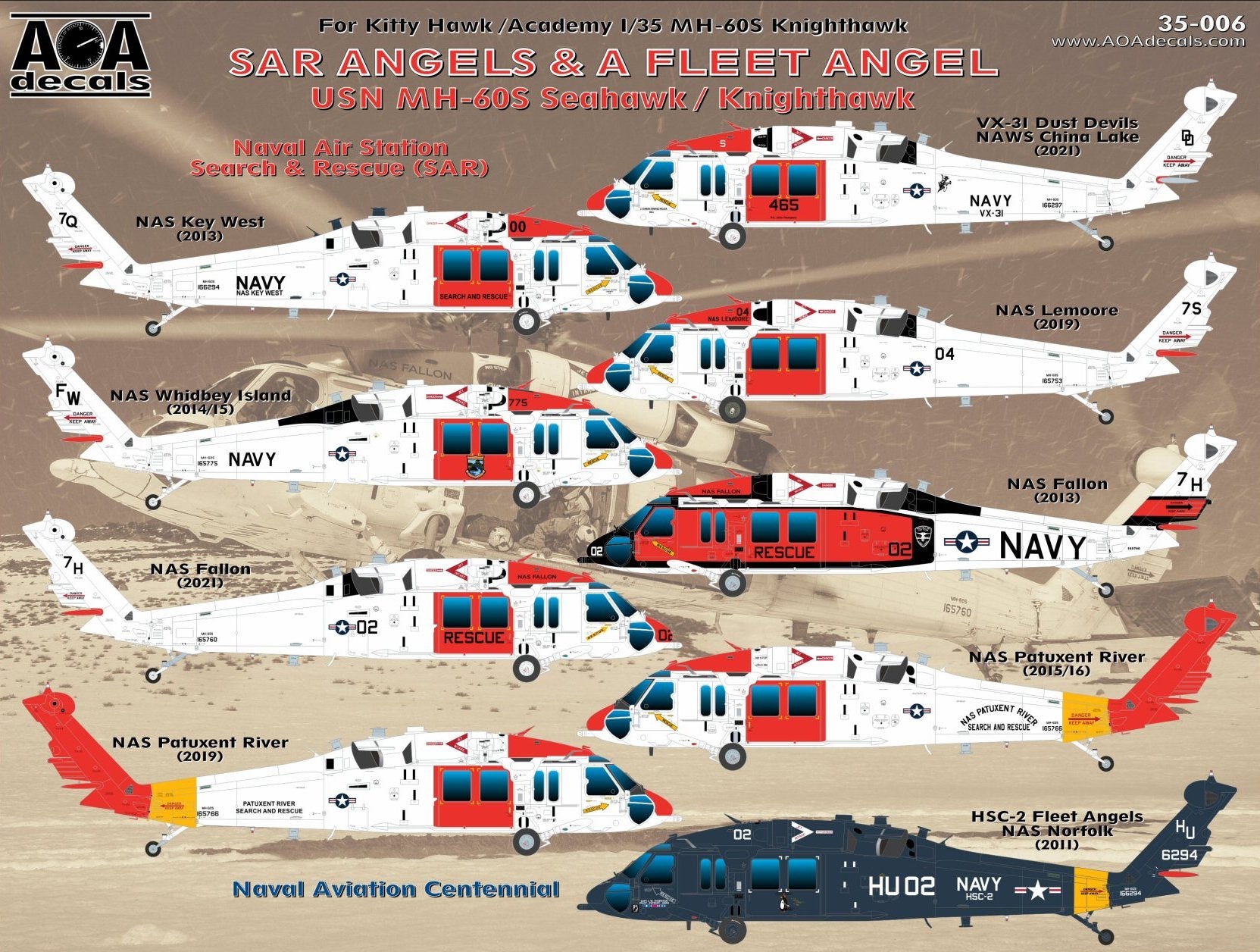 AOA Decals SAR Angels & A Fleet - AOA35006