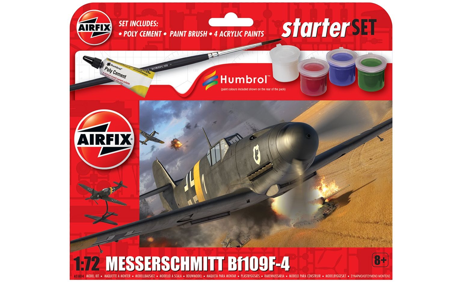 Airfix 1/72 Messerschmitt Bf109F-4 Starter Set A55014_full
