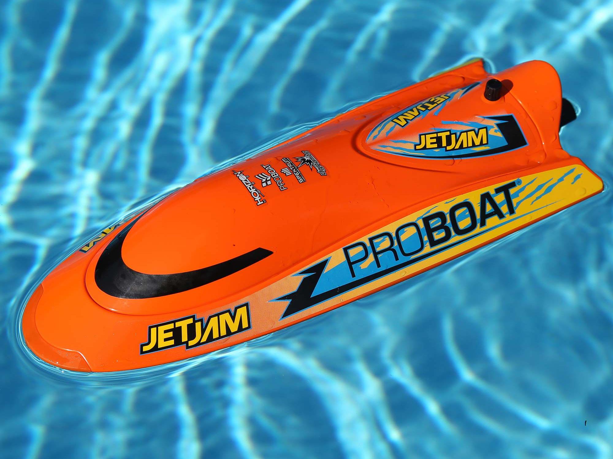 Jet Jam V2 12" Self-Righting Pool Racer Brushed RTR, Orange