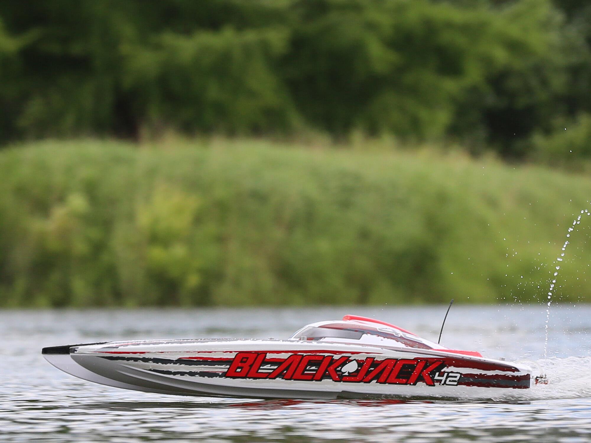 Blackjack 42" 8S Brushless Catamaran RTR: White/Red