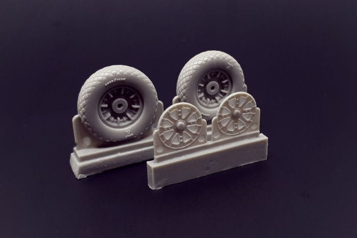 Vought F4U-1/F4U-4 Corsair/Grumman F6F- 3/F6F-5 Hellcat Diamond Tread Wheels set (designed to be used with Academy, Airfix, Arii, Eduard kits, Encore Models, Esci, Fujimi, Hasegawa, Hobby Boss, Hobbycraft, Monogram, Revell and Tamiya kits)