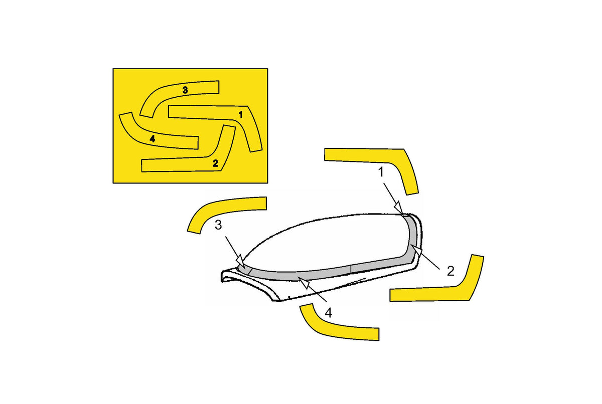 Extra EA-300L canopy frame paint masks (designed to be used with Brengun kits)