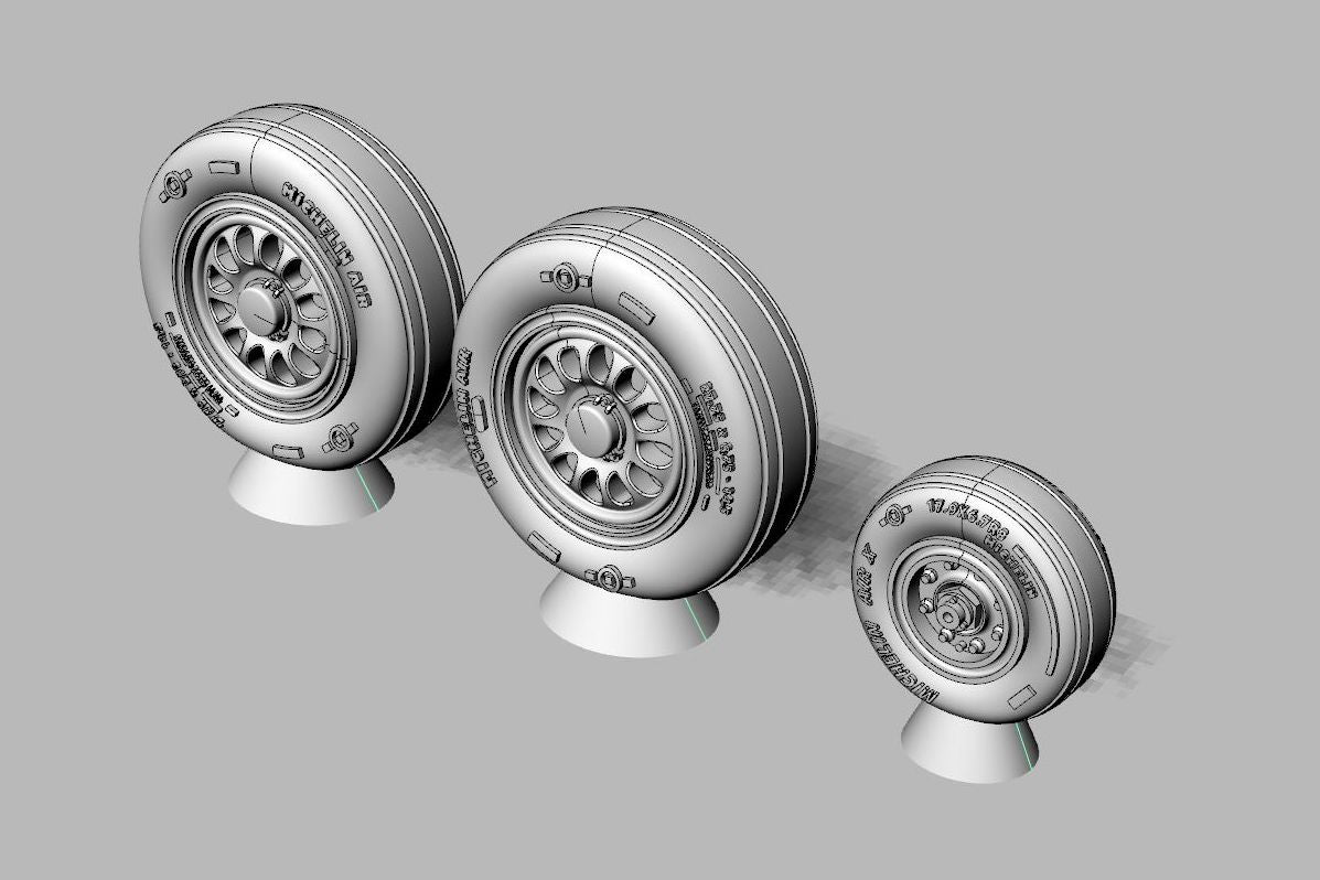 Lockheed-Martin F-16C/F-16D Block 40 and later wheels (designed to be used with AMT/ERTL and Hasegawa kits)