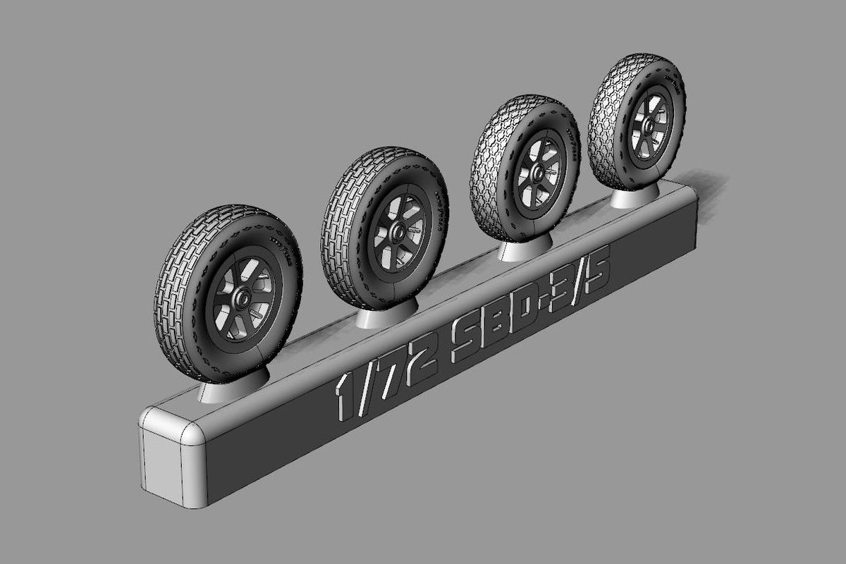 Douglas SBD Dauntless Wheels Designed to be used with Airfix, Hasegawa and Hobby 2000 kits) [SBD-2/SBD-3 SBD-4/SBD-5]