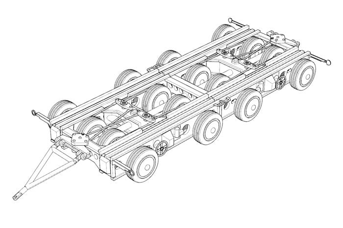 Culemeyer four axles resin kit of German heavy trailer