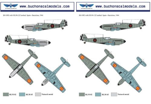 Hispano Me-109E 'Flying Testbed HS-89-12Z Resin + Decals (designed to be used with Eduard kits)[Messerschmitt Bf-109E-3]