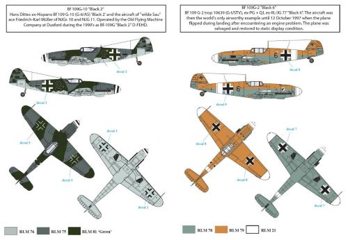 Messerschmitt Bf-109/HA-1112 1990s Airshow Star Decals
