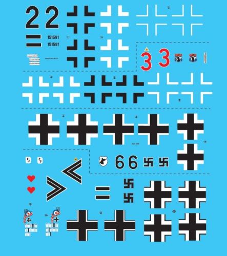 Messerschmitt Bf-109/HA-1112 1990s Airshow Star Decals