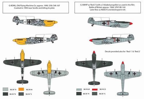 Hispano HA-1112M1L Buchon 'Movie Star' decal sheet + additional resin parts conversion set (designed to be used with Hasegawa kits) [Messerschmitt Bf-109G-2, Bf-109G-4, Bf-109G-6]