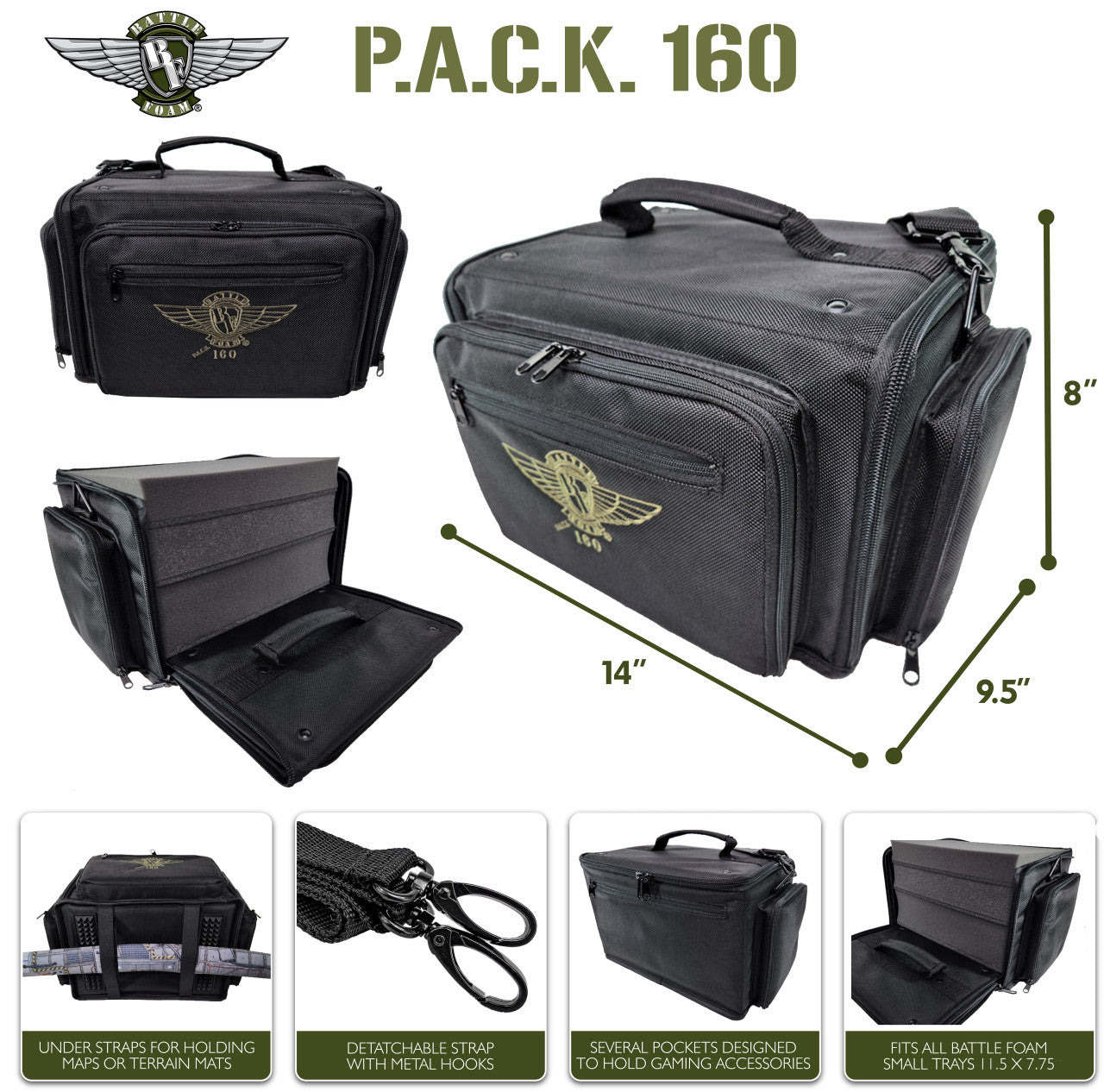 Battle Foam (160) P.A.C.K. 160 Pluck Foam Load Out (Black) BF-BB160-PF