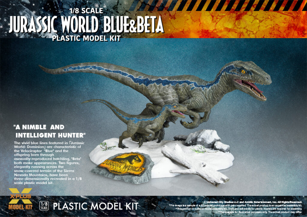 X-PLUS 1/8 Jurassic World Dominion Blue And Beta Plastic Model Kit 411-200143